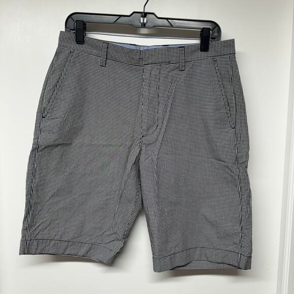 J.Crew Mens Black White Gingham Checkered Shorts Size 31 Inseam 10" Preppy - Picture 1 of 7